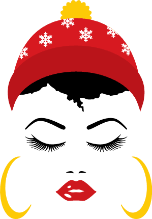 girl-face-with-christmas-hat-and-big-earrings-free-svg-file-SvgHeart.Com