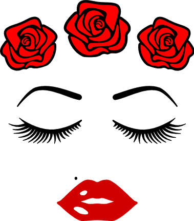 girl-face-with-roses-free-svg-file-SvgHeart.Com