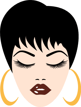 girl-with-short-hair-and-closed-eyes-earrings-free-svg-file-SvgHeart.Com