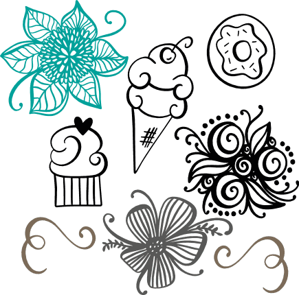 hand-drawn-designs-cupcake-ice-cream-flowers-free-svg-file-SvgHeart.Com