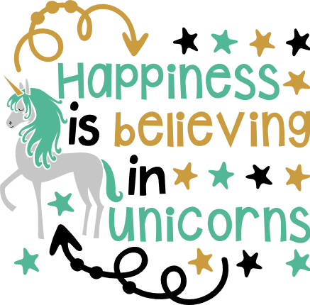 happiness-is-believing-in-unicorns-birthday-free-svg-file-SvgHeart.Com