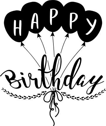 happy birthday, balloons, celebration free svg file - SVG Heart