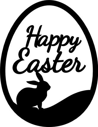 happy easter, bunny, decorative egg free svg file - SVG Heart