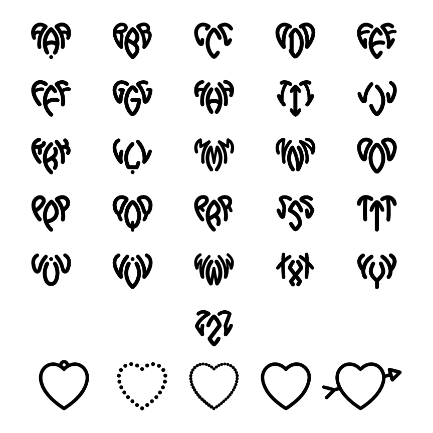 heart-shape-monogram-letters-alphabet-font-free-svg-files-SvgHeart.Com