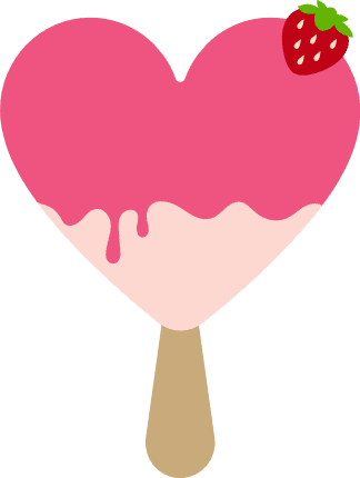 heart-shape-strawberry-ice-cream-dripping-summer-free-svg-file-SvgHeart.Com