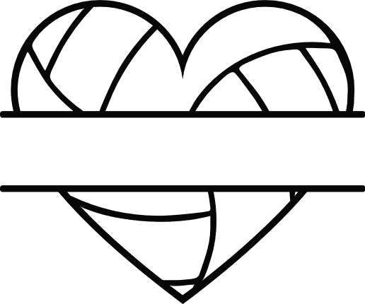 heart-shape-volleyball-ball-split-text-frame-sport-free-svg-file-SvgHeart.Com