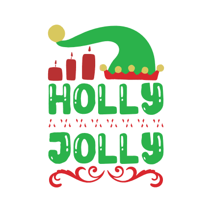 holly-jolly-sign-with-elf-hat-christmas-free-svg-file-SvgHeart.Com
