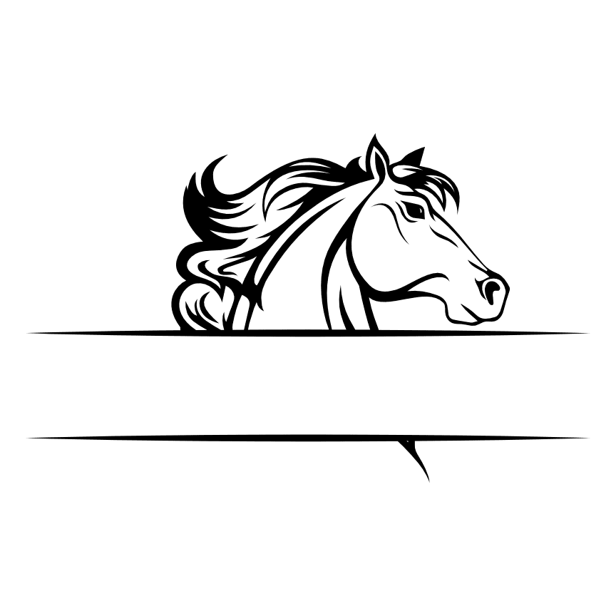 horse-head-text-frame-decoration-free-svg-file-SvgHeart.Com