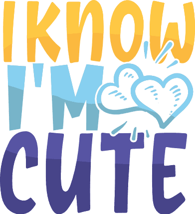 i-know-im-cute-funny-double-heart-baby-onesie-free-svg-file-SvgHeart.Com