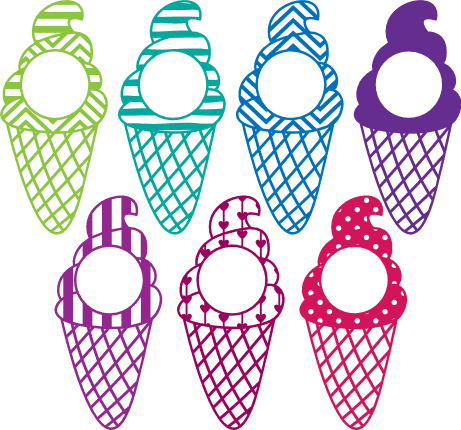 ice-cream-monogram-frame-bundle-free-svg-file-SvgHeart.Com