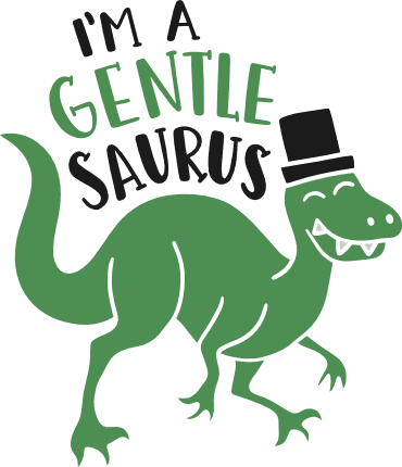im-a-gentle-saurus-dinosaur-with-hat-dino-free-svg-file-SvgHeart.Com