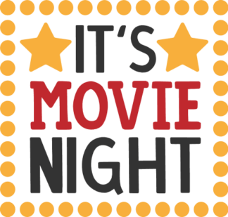 its-movie-night-in-square-frame-stars-and-dots-vacation-free-svg-file-SvgHeart.Com