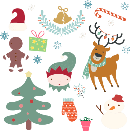 jolly-christmas-elements-bundle-ginger-bread-man-reindeer-free-svg-file-SvgHeart.Com