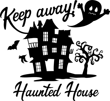 keep-away-haunted-house-ghost-scary-halloween-free-svg-file-SvgHeart.Com