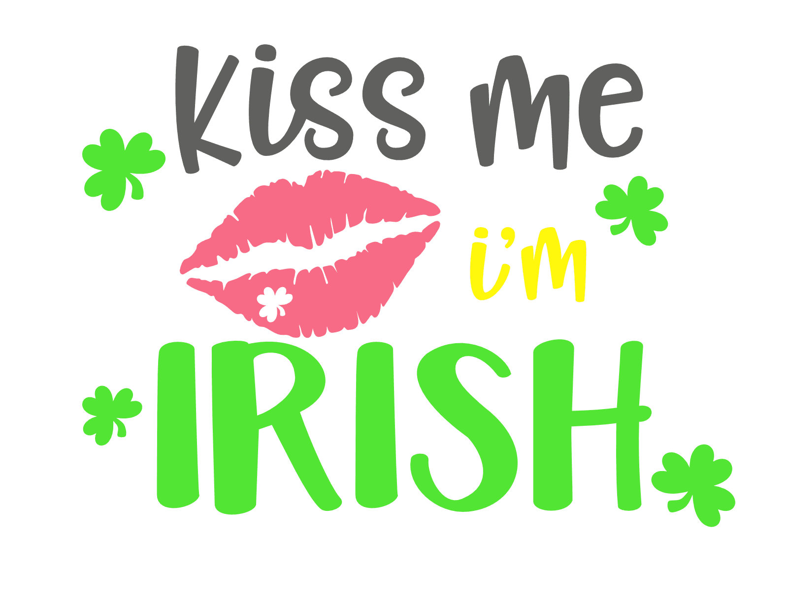 Kiss Me I m Irish Lip St Patrick s Day Free Svg File SVG Heart