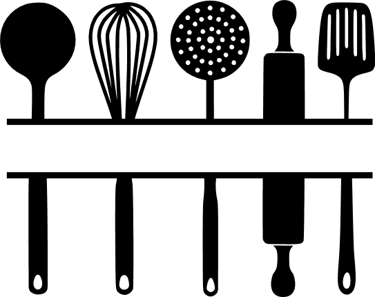 kitchen-utensil-split-text-frame-cooking-free-svg-file-SvgHeart.Com