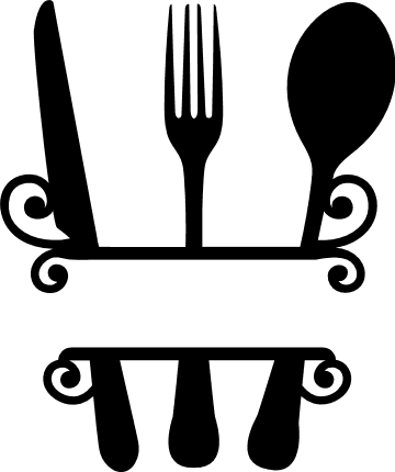 kitchen-utensils-split-text-frame-cooking-free-svg-file-SvgHeart.Com
