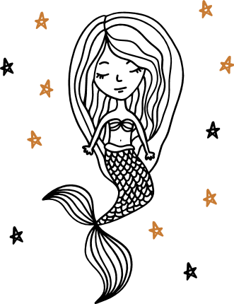 mermaid-and-stars-beach-baby-free-svg-file-SvgHeart.Com