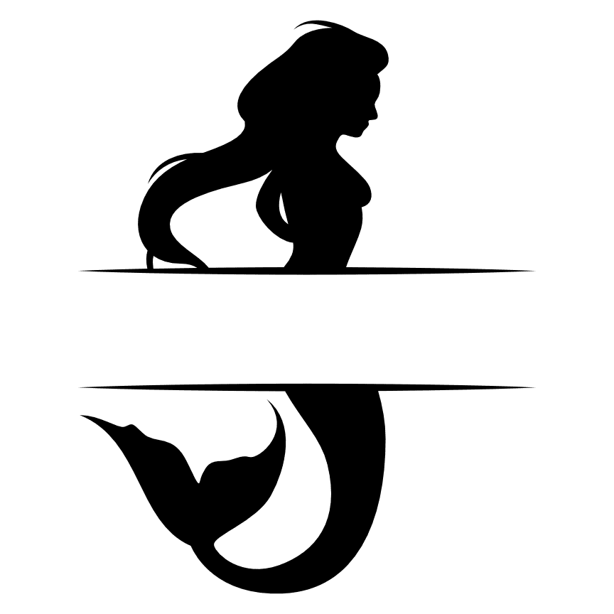 mermaid-split-text-frame-beach-free-svg-file-SvgHeart.Com