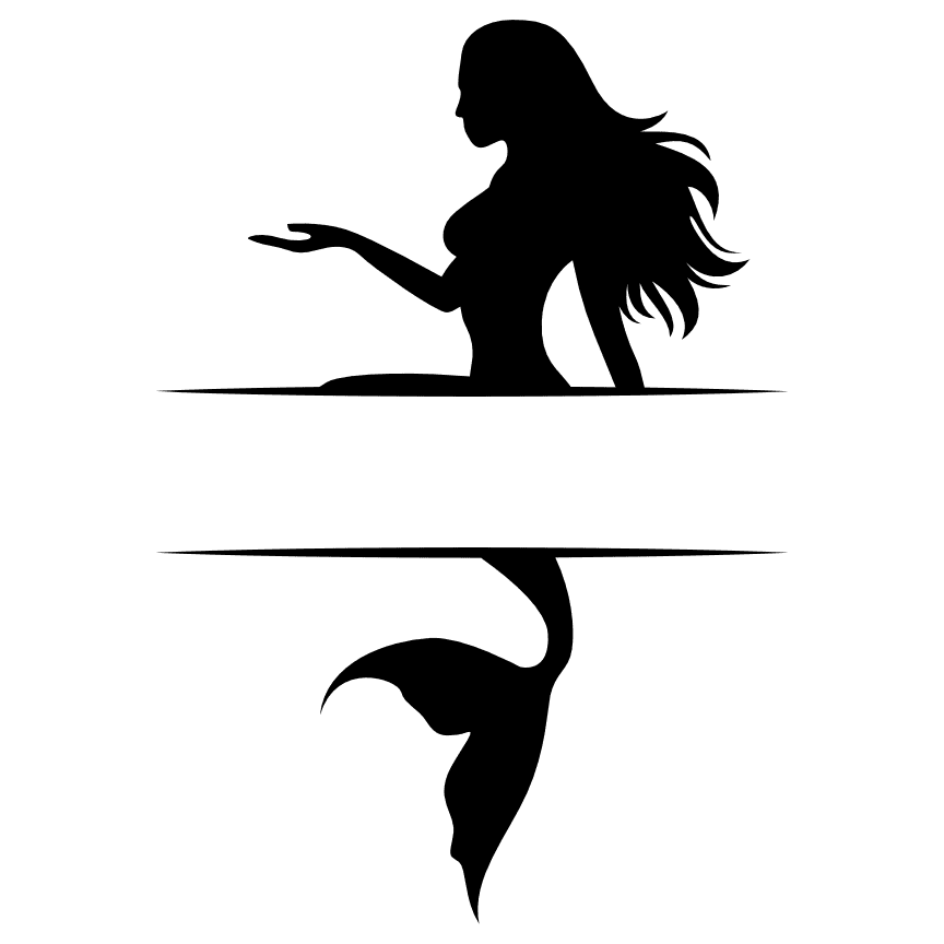 mermaid-split-text-frame-nautical-free-svg-file-SvgHeart.Com