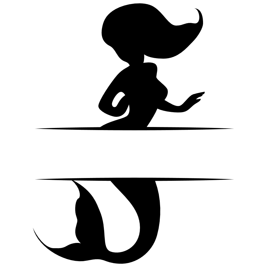 mermaid-split-text-frame-nautical-free-svg-file-SvgHeart.Com