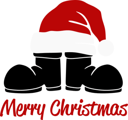 Merry Christmas Santa Hat and Shoes Clipart - free svg file for members