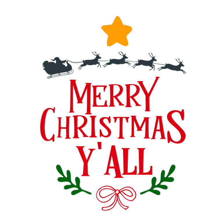 Merry Christmas Y' all, Holiday Free Svg File - SVG Heart