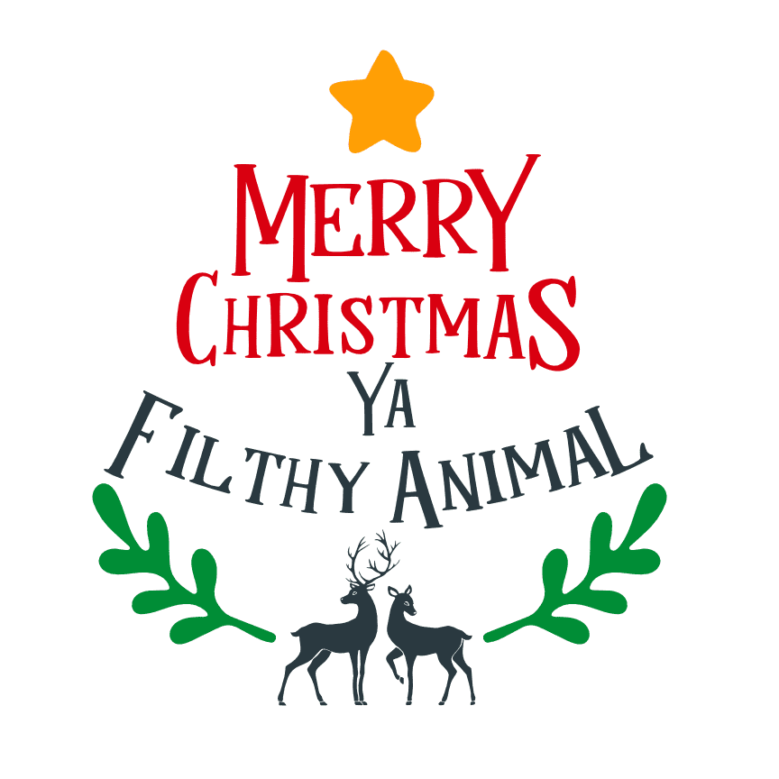 Merry Christmas Ya Filthy Animal, Holiday Free Svg File | SVG Heart