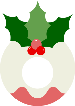 mistle-ornament-christmas-wreath-with-holly-leaves-free-svg-file-SvgHeart.Com