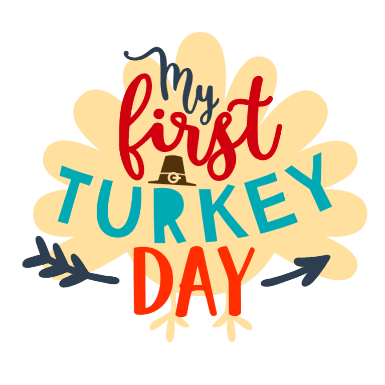 My First Turkey Day, Thanksgiving Free Svg File SVG Heart