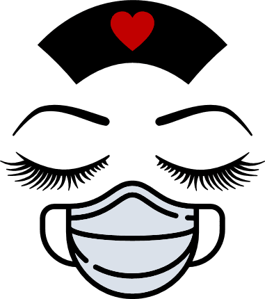 nurse-face-with-mask-and-cap-closed-eyes-covid-virus-free-svg-file-SvgHeart.Com