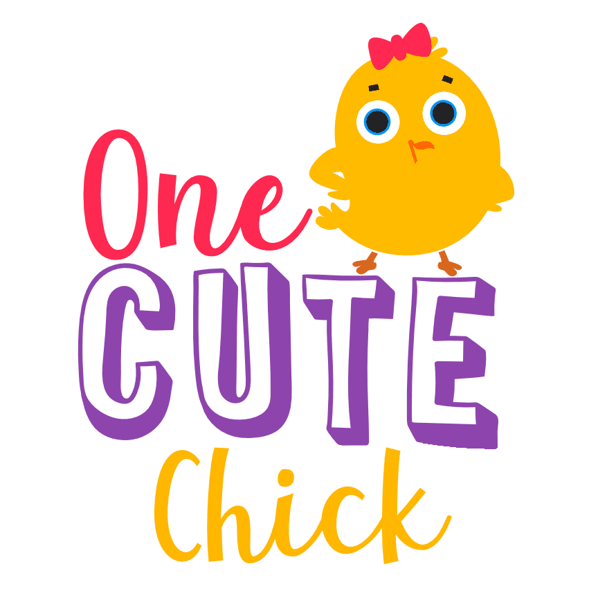 one-cute-chick-girly-t-shirt-easter-free-svg-file-SvgHeart.Com
