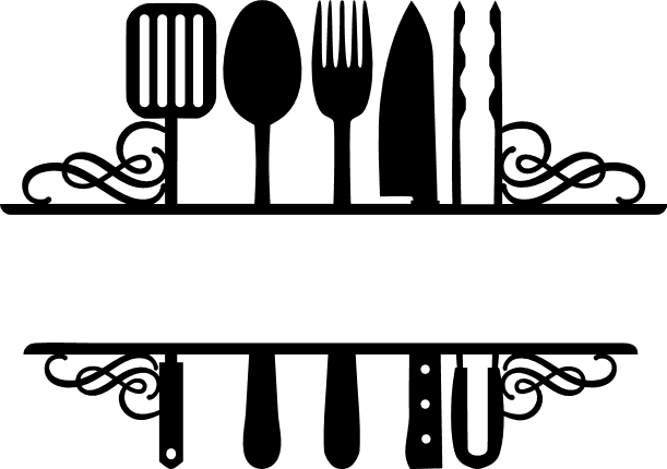 ornamental-kitchen-split-text-frame-decorative-free-svg-file-SvgHeart.Com