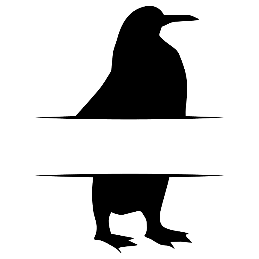 penguin-split-text-frame-winter-free-svg-file-SvgHeart.Com