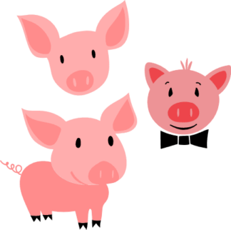 pigs-head-bundle-animal-free-svg-file-SvgHeart.Com