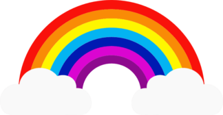 rainbow with clouds, kids - free svg file for members - SVG Heart