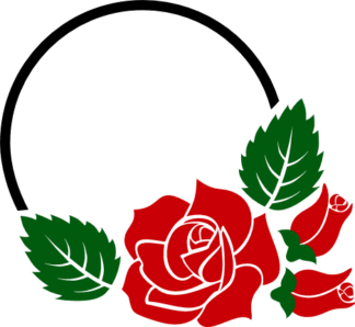 rose-flower-bloom-and-leaves-monogram-frame-free-svg-file-SvgHeart.Com