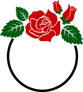 rose-flower-bloom-and-leaves-monogram-frame-free-svg-file-SvgHeart.Com