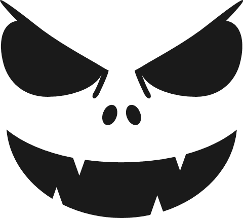 scary halloween pumpkin face free svg file - SVG Heart