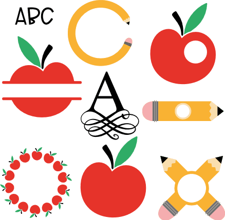 school-elements-monogram-frame-bundle-apples-alphabet-free-svg-file-SvgHeart.Com