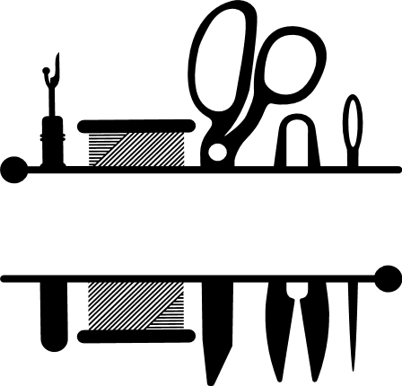 sewing-tools-split-text-frame-tweezer-needle-crafting-free-svg-file-SvgHeart.Com