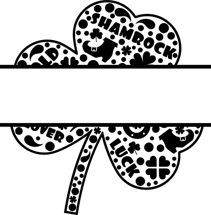 shamrock-split-text-frame-luck-st-patricks-day-free-svg-file-SvgHeart.Com