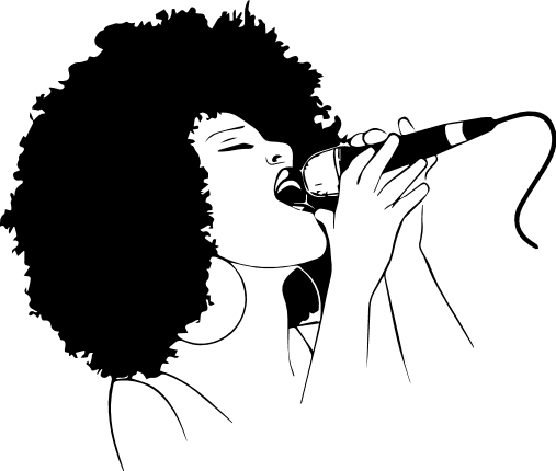 singing-black-woman-curly-hair-afro-girl-free-svg-file-SvgHeart.Com