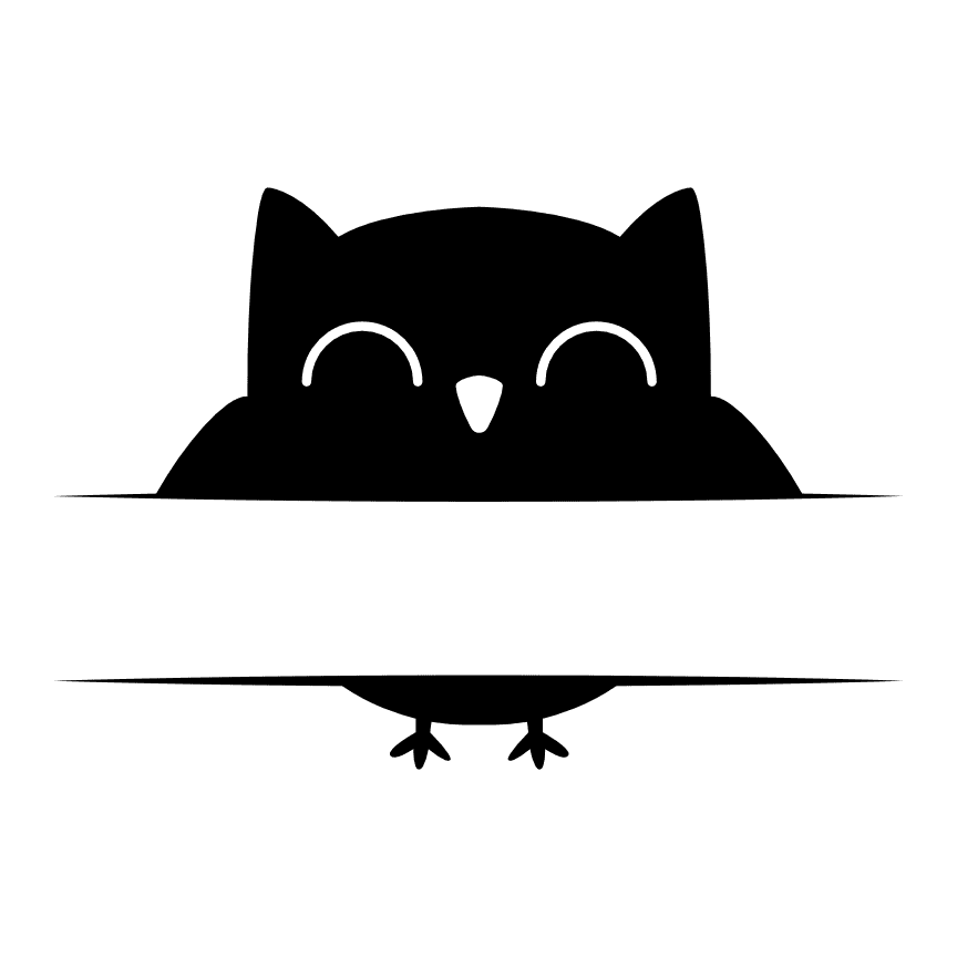 sleeping-owl-split-monogram-frame-silhouette-free-svg-file-SvgHeart.Com