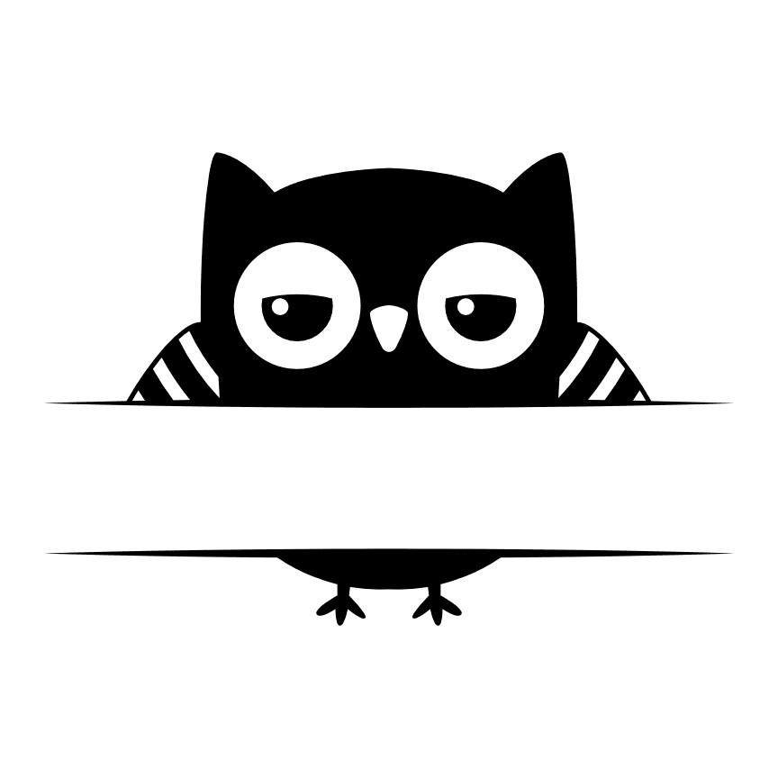 sleepy-owl-split-text-frame-free-svg-file-SvgHeart.Com