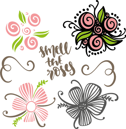 smell-the-roses-decorative-flower-blooms-free-svg-file-SvgHeart.Com