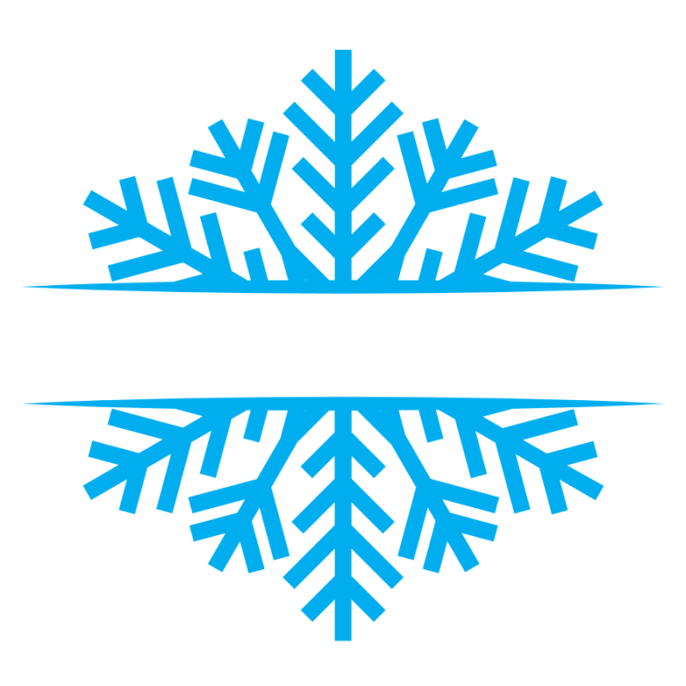 Snowflakes Split Text Monogram, Winter Season Free Svg File - SVG Heart