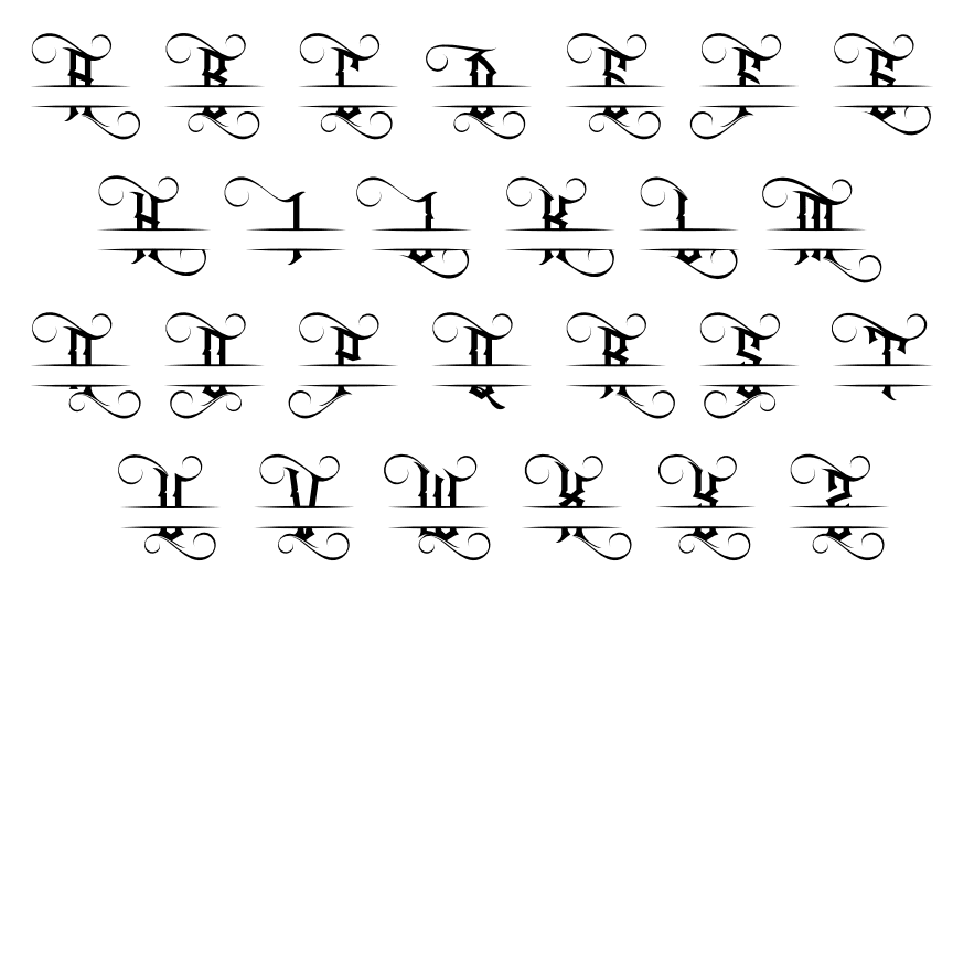 split-monogram-alphabet-letters-font-decorative-fancy-free-svg-files-SvgHeart.Com