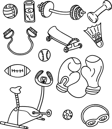 sport-elements-bundle-boxing-gloves-skate-board-free-svg-file-SvgHeart.Com