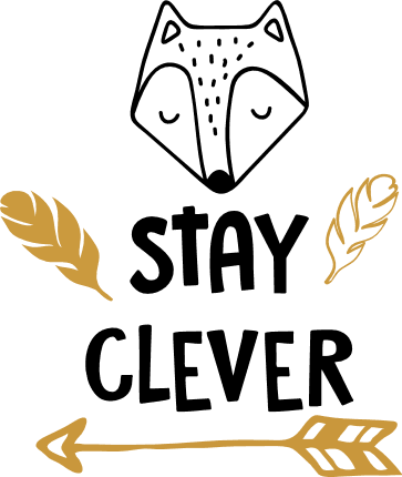 stay-clever-fox-head-woodland-animal-inspirational-free-svg-file-SvgHeart.Com